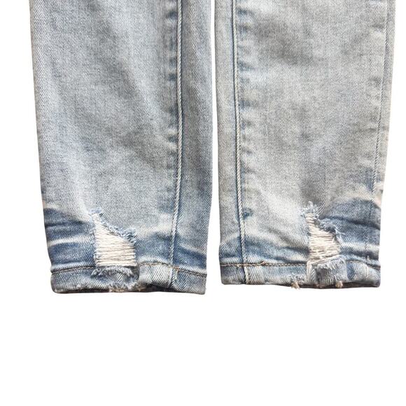 Vervet Skinny Jeans Women's Size 24 Blue Light wash distressed Button fly Grunge - Picture 12 of 15